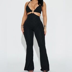Fashion Nova Elegant Black Cutout Jumpsuit